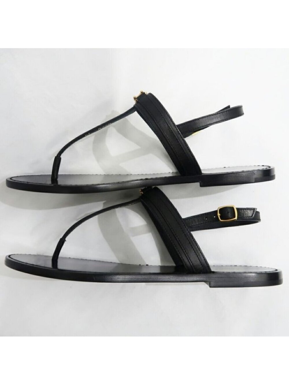 Celine Thong Sandals Black Leather Size 42 Shoes - Picture 4 of 10